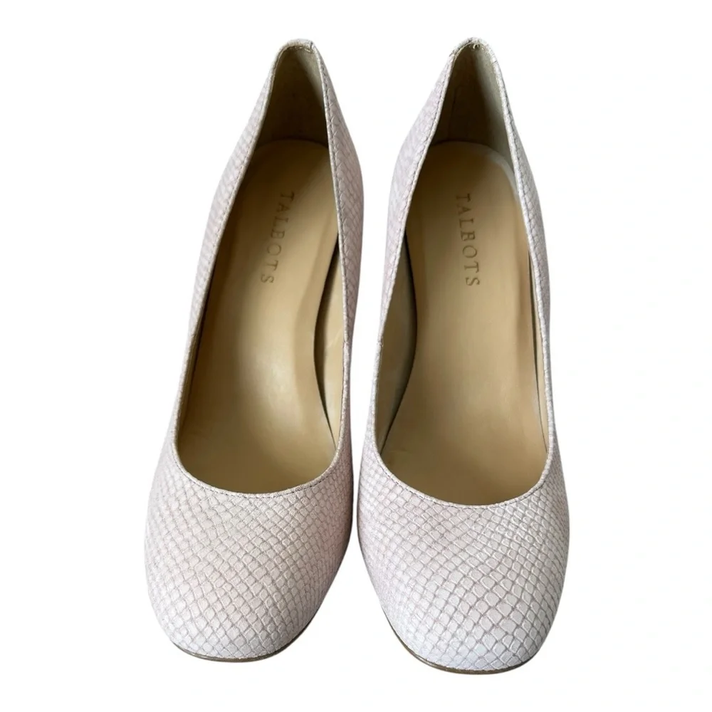 Talbots Light Pink Snakeskin Embossed Heels